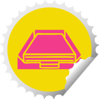 circulaire pellen sticker tekenfilm van een in doos png