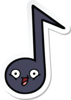 sticker of a cute cartoon musical note png