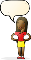 cartoon woman with hands on hips with speech bubble png