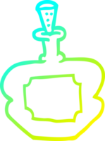 cold gradient line drawing of a cartoon perfume bottle png