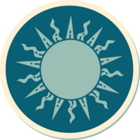 sticker of tattoo in traditional style of a sun png