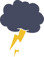 cartoon doodle thunder and lightening png