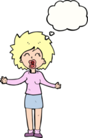 cartoon loud woman with thought bubble png