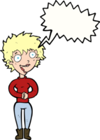 cartoon crazy excited woman with speech bubble png