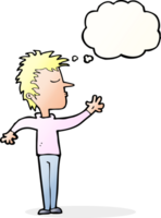 cartoon dismissive man with thought bubble png
