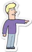 sticker of a cartoon man pointing png