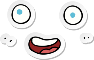 adesivo di una faccia da cartone animato png