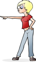 cartoon hip woman pointing png