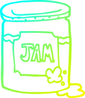 cold gradient line drawing of a cartoon jam pot png