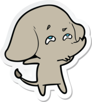 sticker van een cartoonolifant die zich herinnert png