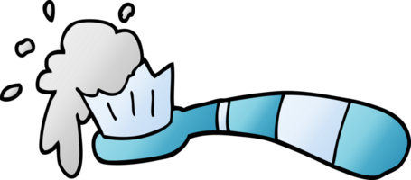 cartoon doodle toothbrush and tooth paste png