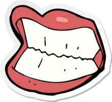 sticker of a cartoon grinning mouth png