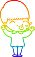 arcobaleno pendenza linea disegno di un' cartone animato divertente ragazzo png