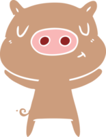 porco de conteúdo de desenho animado de estilo de cor plana png