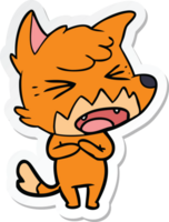 sticker of a angry cartoon fox png