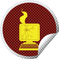 gebroken computer grafisch circulaire pellen sticker png