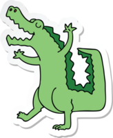 autocollant d'un crocodile de bande dessinée dessiné à la main excentrique png