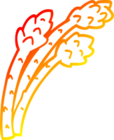 värma lutning linje teckning av en tecknad serie sparris växt png