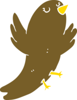 oiseau de dessin animé de style plat couleur png