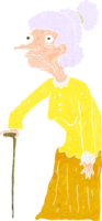 tecknad gammal kvinna png