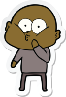 sticker of a cartoon bald man staring png