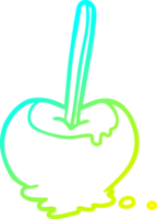 cold gradient line drawing of a toffee apple png