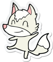 sticker of a friendly cartoon wolf png