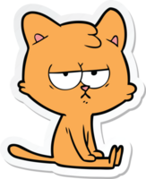 sticker of a bored cartoon cat png