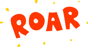 cartoon doodle roar sign png