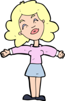 cartoon woman with open arms png