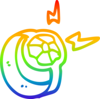 rainbow gradient line drawing of a cartoon magic ring png