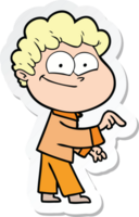 sticker of a cartoon happy man png