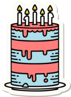 sticker of tattoo in traditional style of a birthday cake png