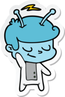 sticker of a friendly cartoon spaceman png