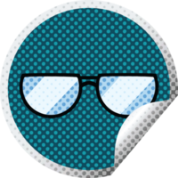 Brille Grafik Illustration kreisförmig Aufkleber png