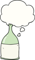 cartoon bottle with thought bubble png