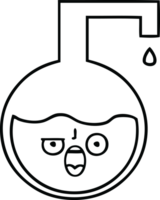 line drawing cartoon of a science experiment png