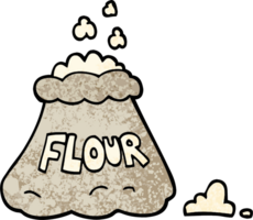 grunge textured illustration cartoon bag of flour png