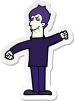 sticker of a cartoon vampire man png