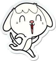 sticker of a cute cartoon dog crying png