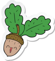 sticker of a cartoon acorn png