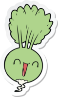 adesivo de um vegetal de raiz de desenho animado png