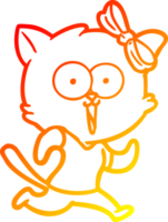 caloroso gradiente linha desenhando do uma desenho animado gato png