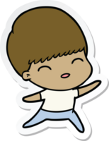 pegatina de un niño feliz de dibujos animados png