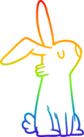 regenboog helling lijn tekening van een tekenfilm konijn png