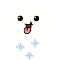 plat Couleur rétro dessin animé de une neige nuage png