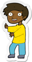 sticker of a cartoon excited boy png