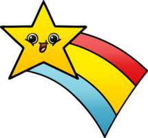 gradient shaded cartoon of a shooting rainbow star png