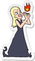 sticker of a cartoon witch woman casting spell png