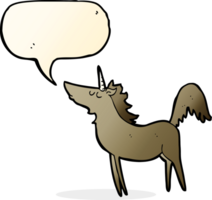 licorne de dessin animé avec bulle de dialogue png